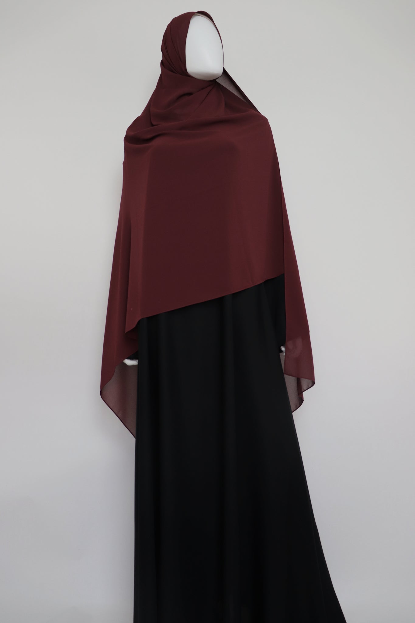 XL Premium Chiffon Hijab and Niqab Set - Burgundy
