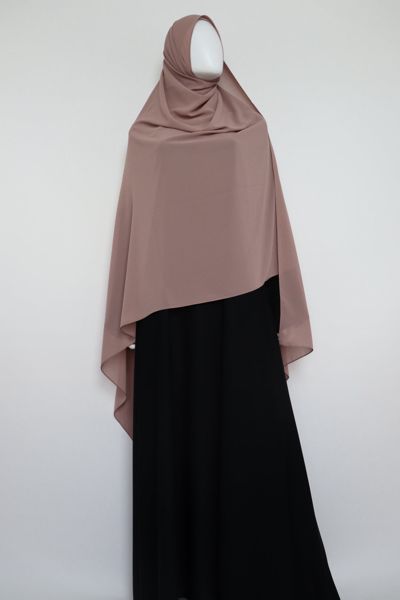 XL Premium Chiffon Hijab and Niqab Set - Mauve Brown