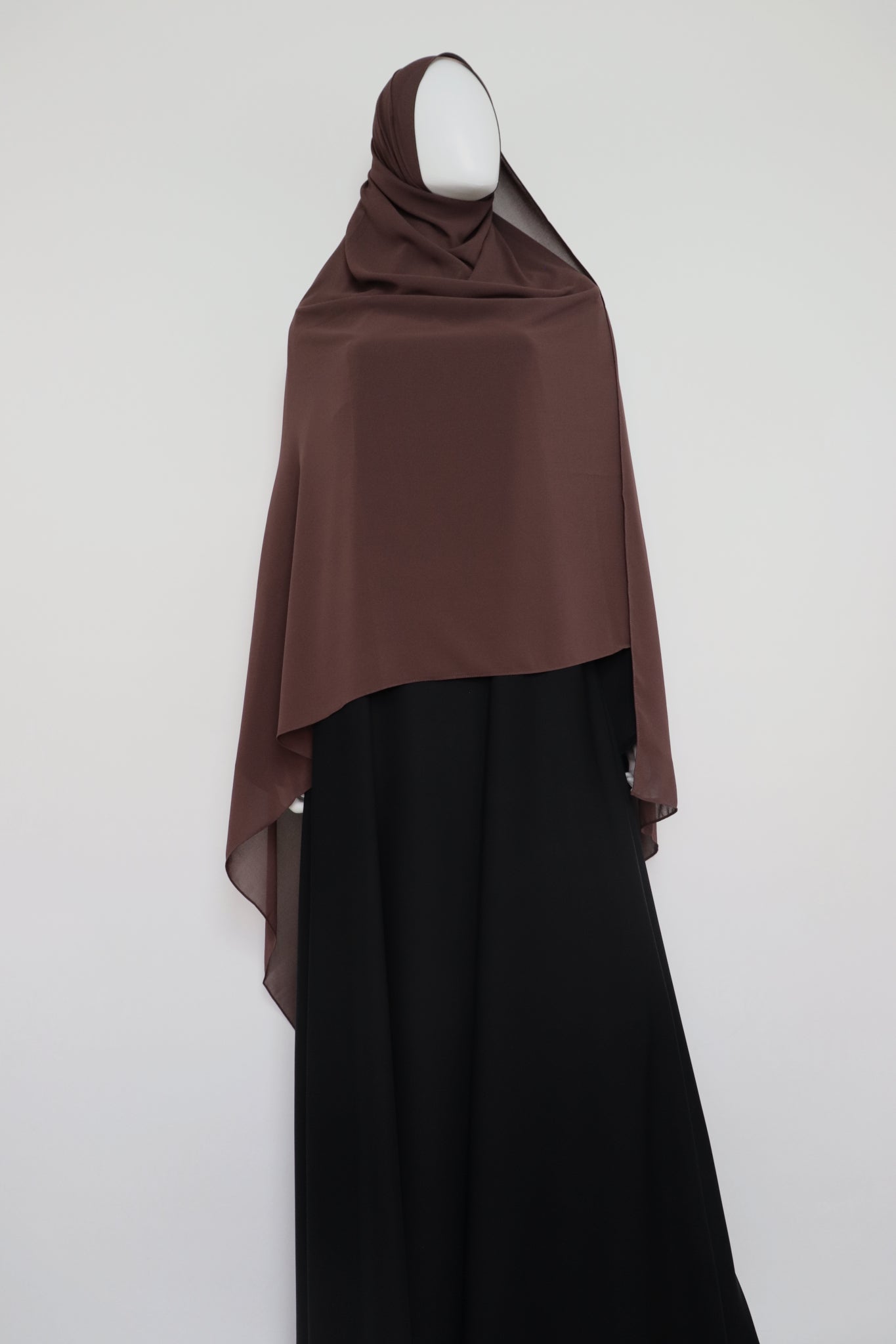XL Premium Chiffon Hijab and Niqab Set - Choco