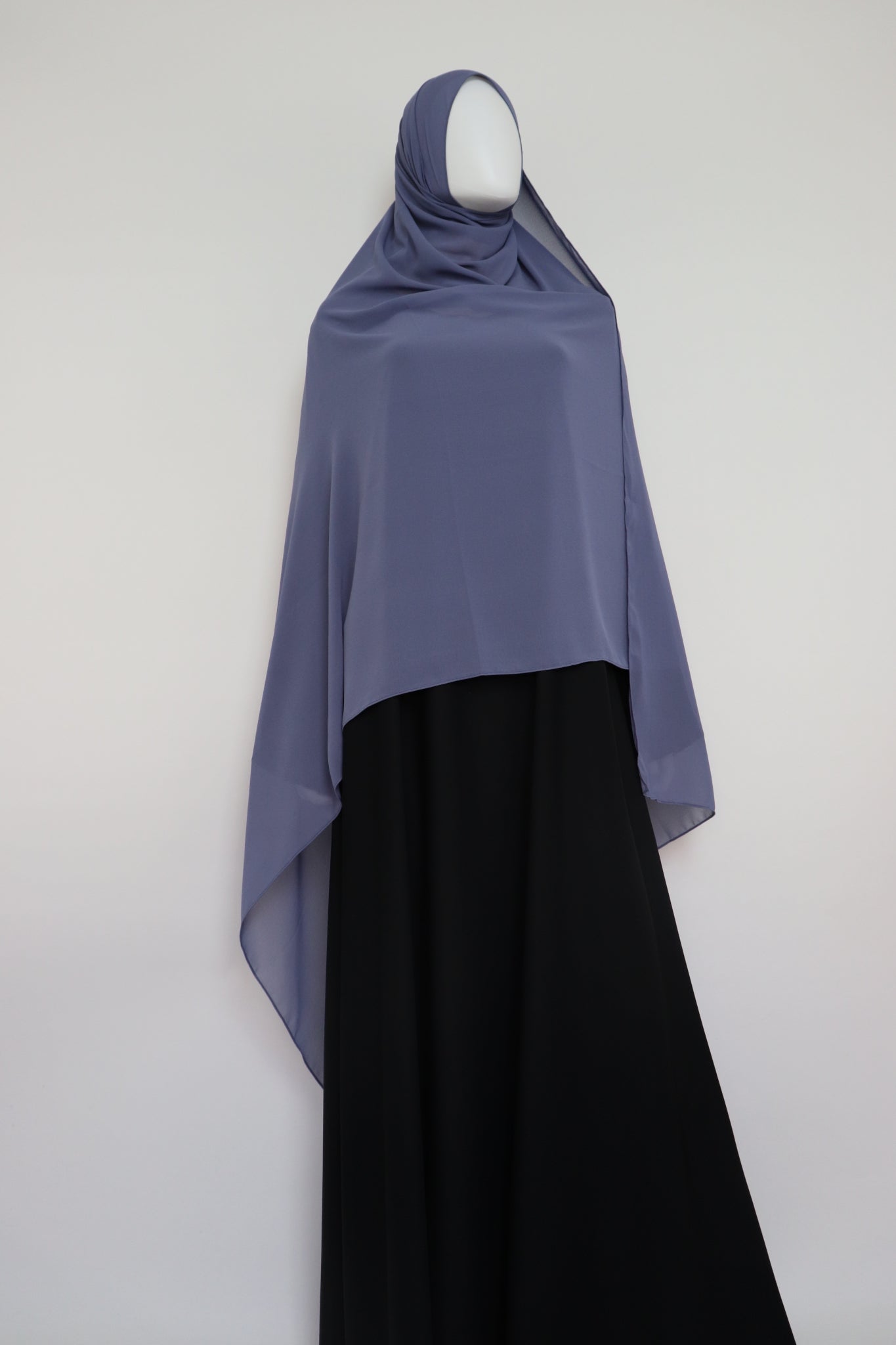 XL Premium Chiffon Hijab and Niqab Set - Dusty Blue