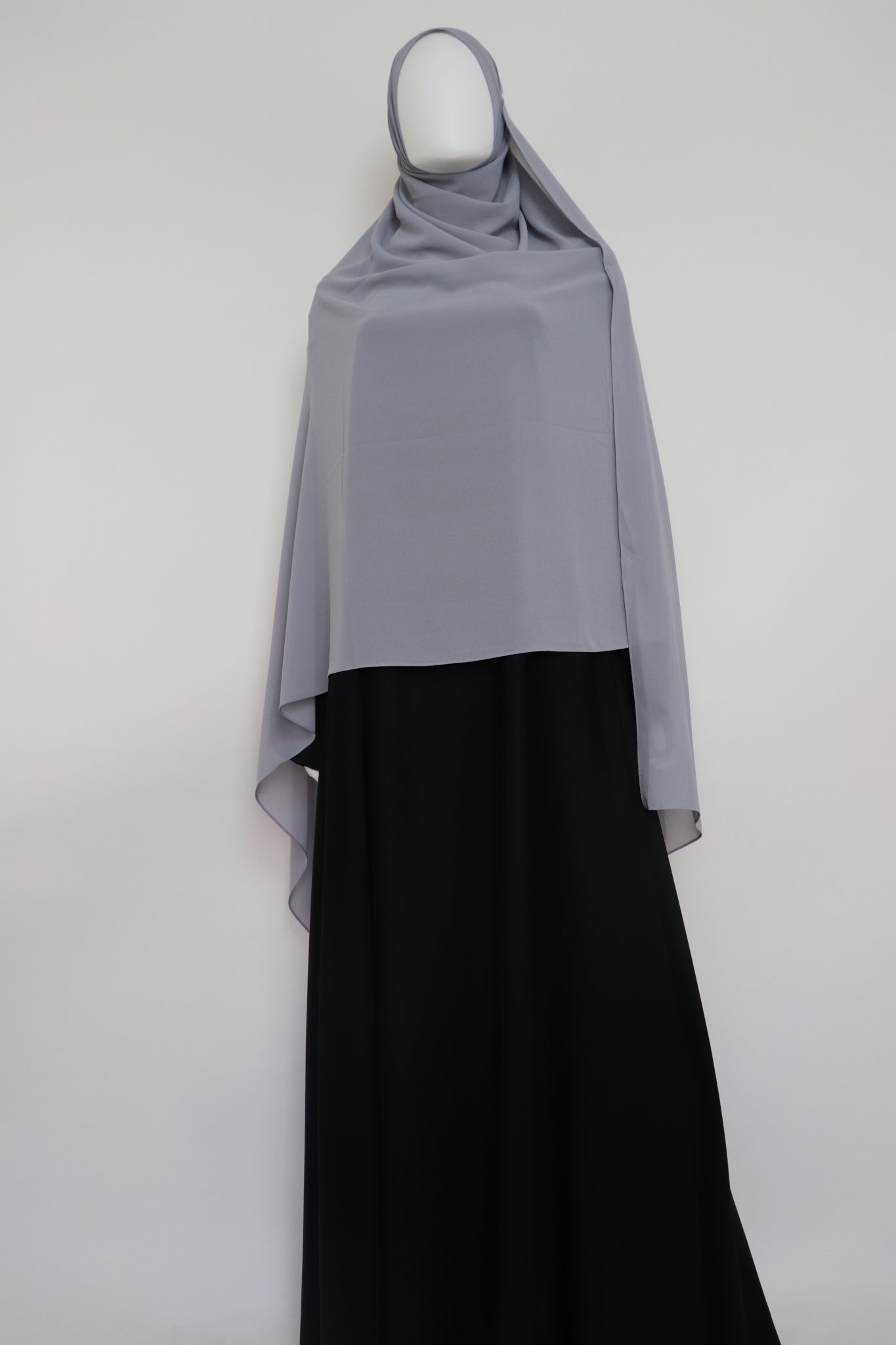 XL Premium Chiffon Hijab - Light Gray