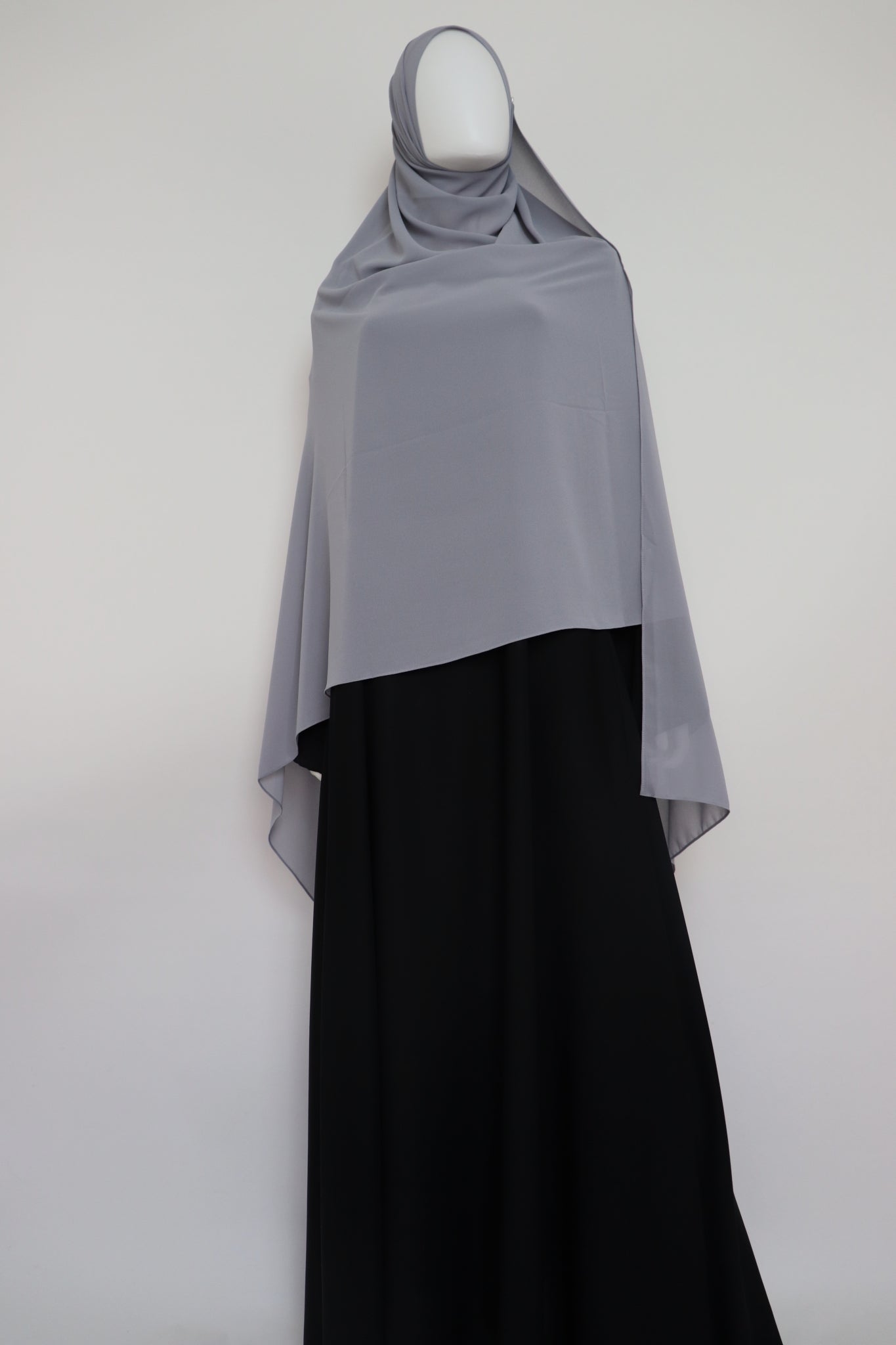 XL Premium Chiffon Hijab - Light Gray