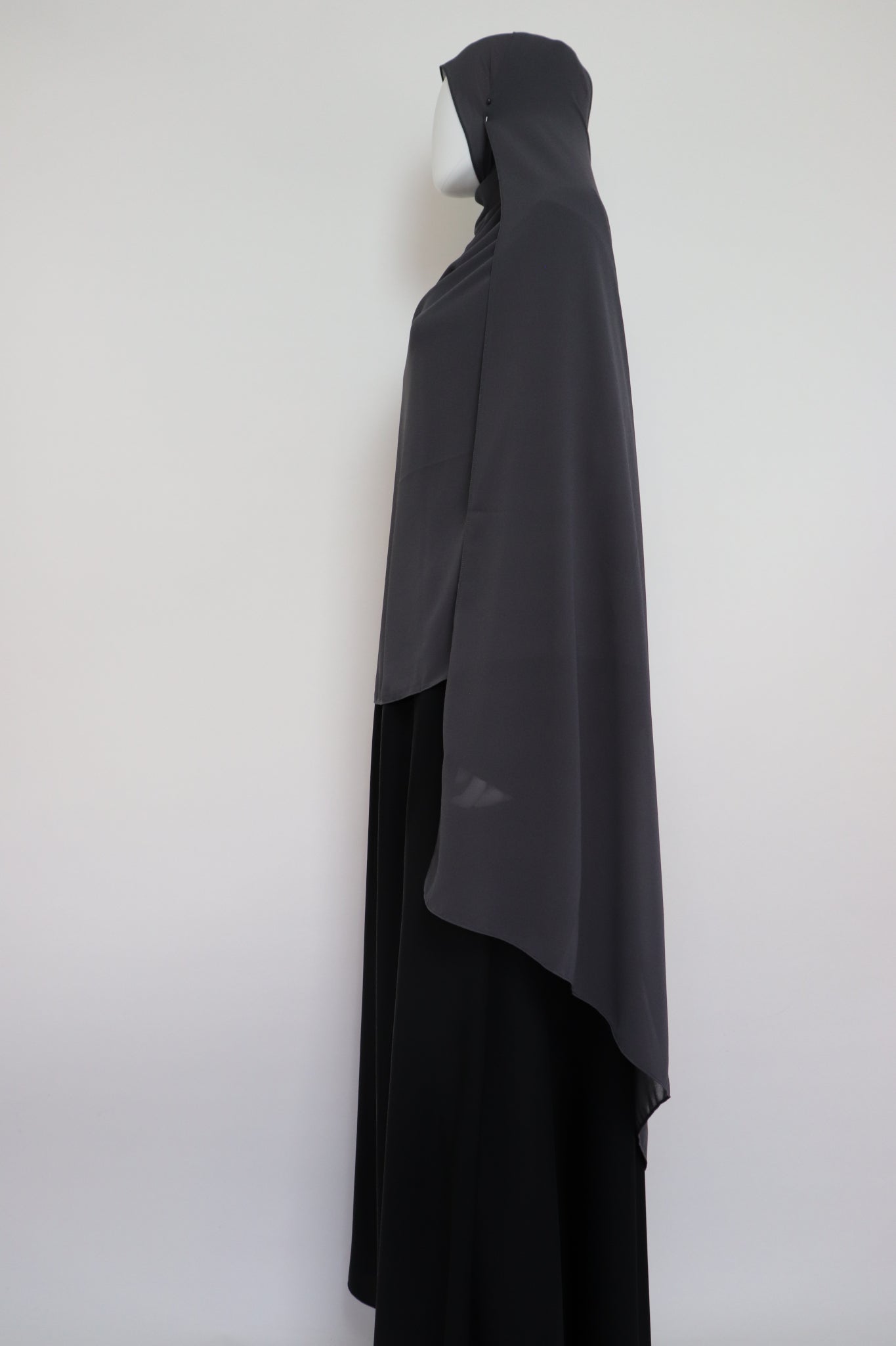 XL Premium Chiffon Hijab - Charcoal