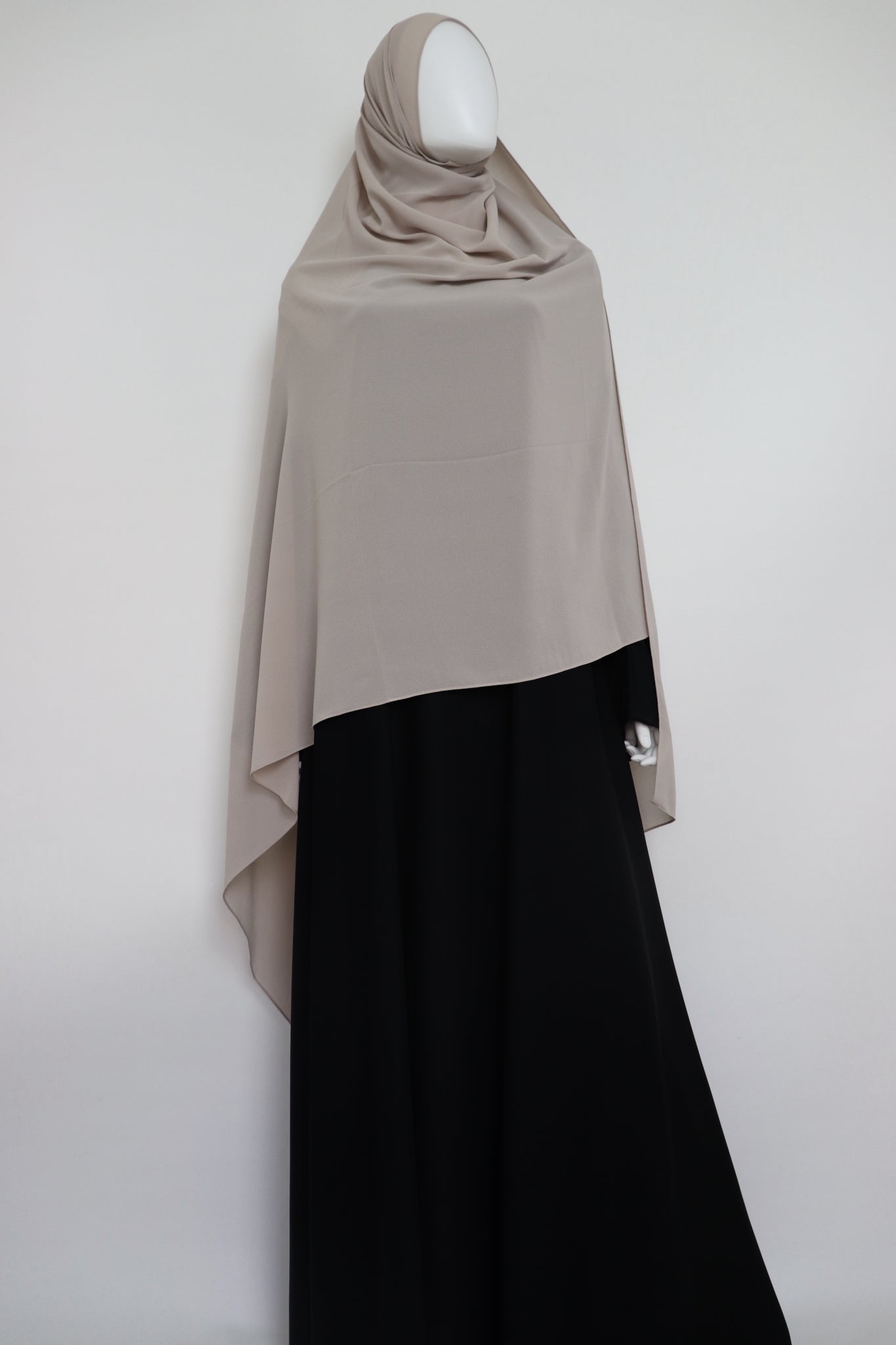 XL Premium Chiffon Hijab and Niqab Set - Pebble