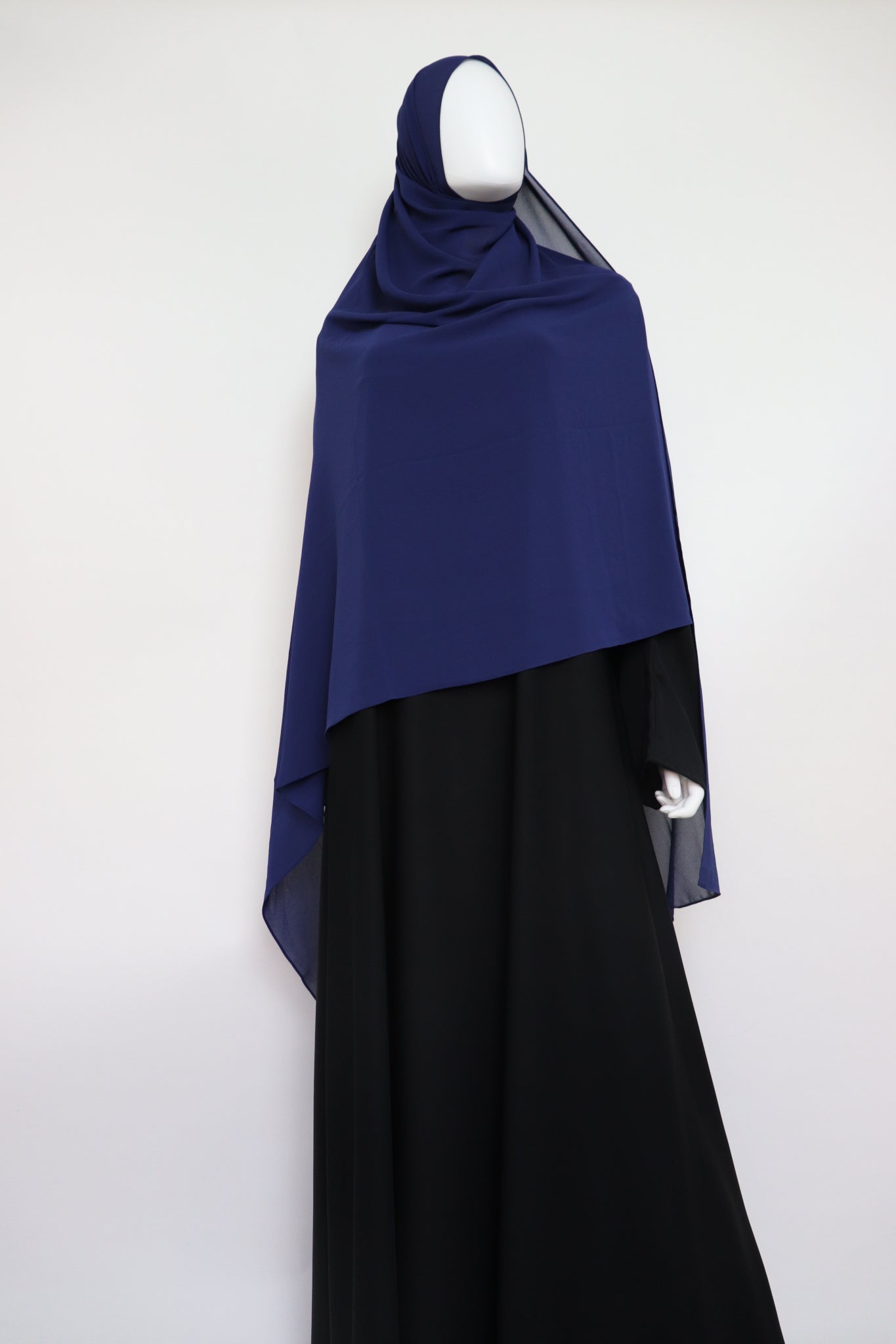 XL Premium Chiffon Hijab and Niqab Set - Navy