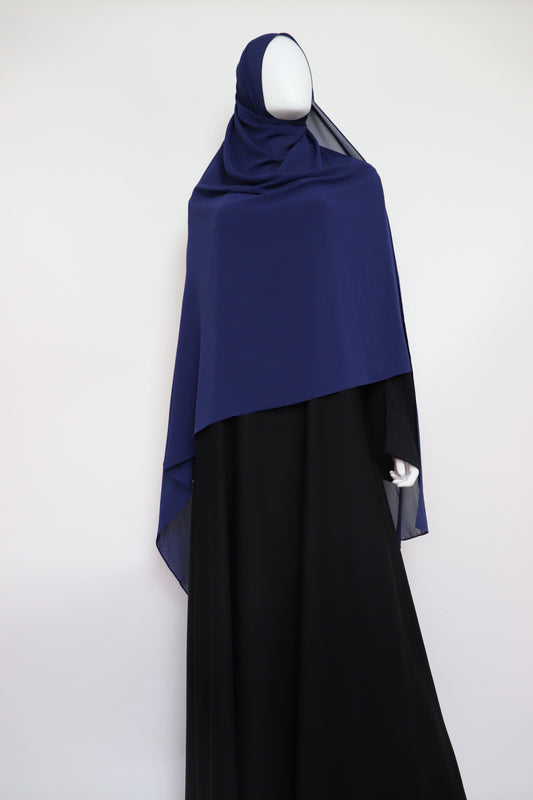 XL Premium Chiffon Hijab - Navy
