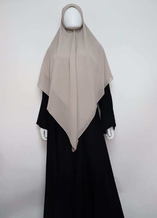 Square Premium Chiffon Hijab - Pebble