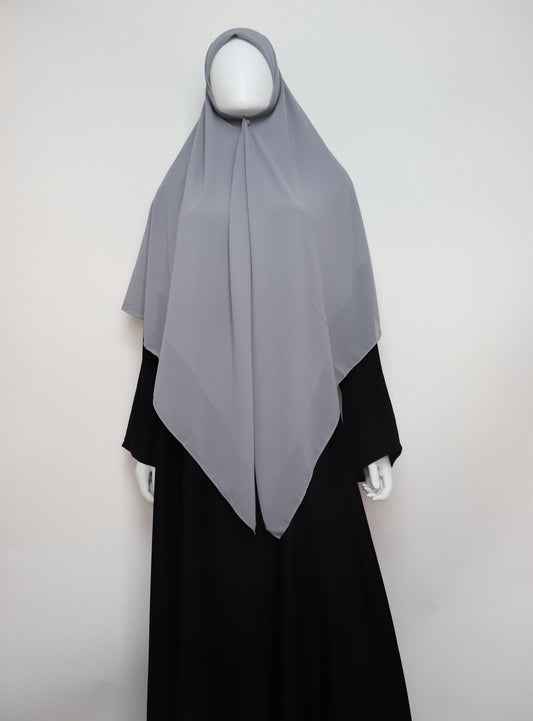 Square Premium Chiffon Hijab - Light Gray