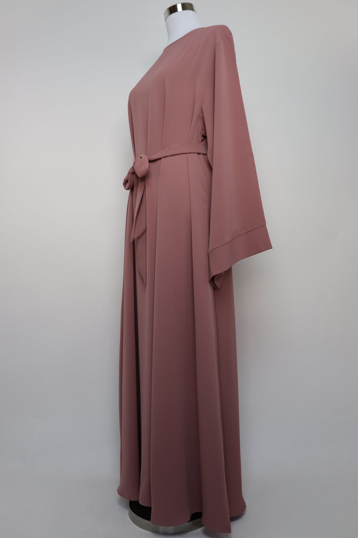 Classic Closed Flare Abaya Wide Sleeves - Apricot Pink