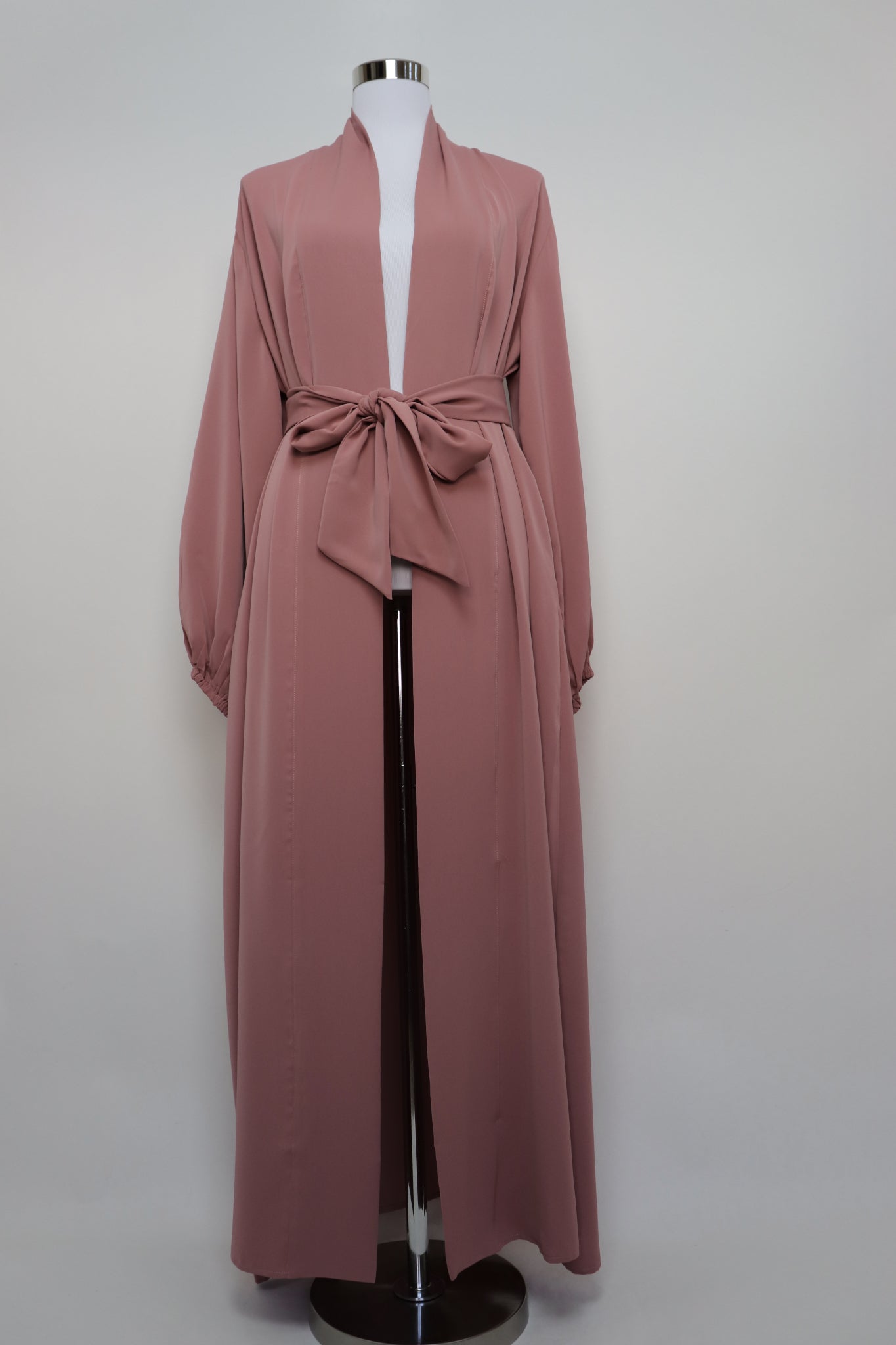 Open Kimono Abaya Cardigan - Apricot Pink