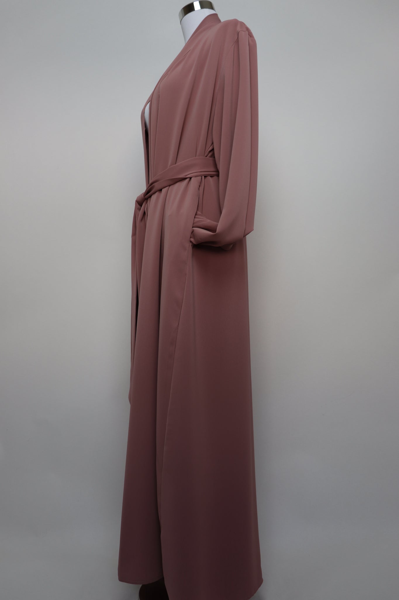 Open Kimono Abaya Cardigan - Apricot Pink