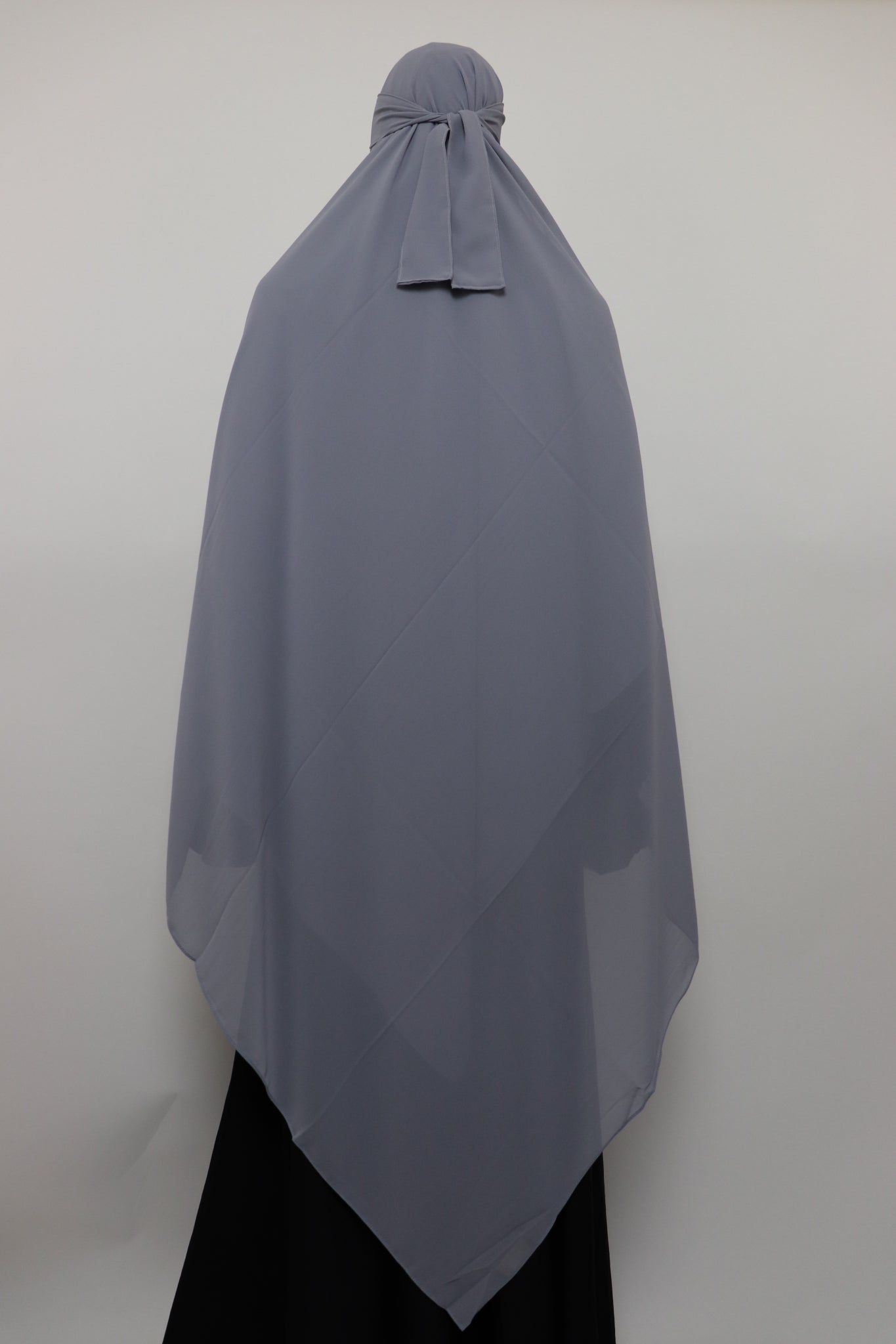 XL Premium Chiffon Hijab and Niqab Set - Light Gray