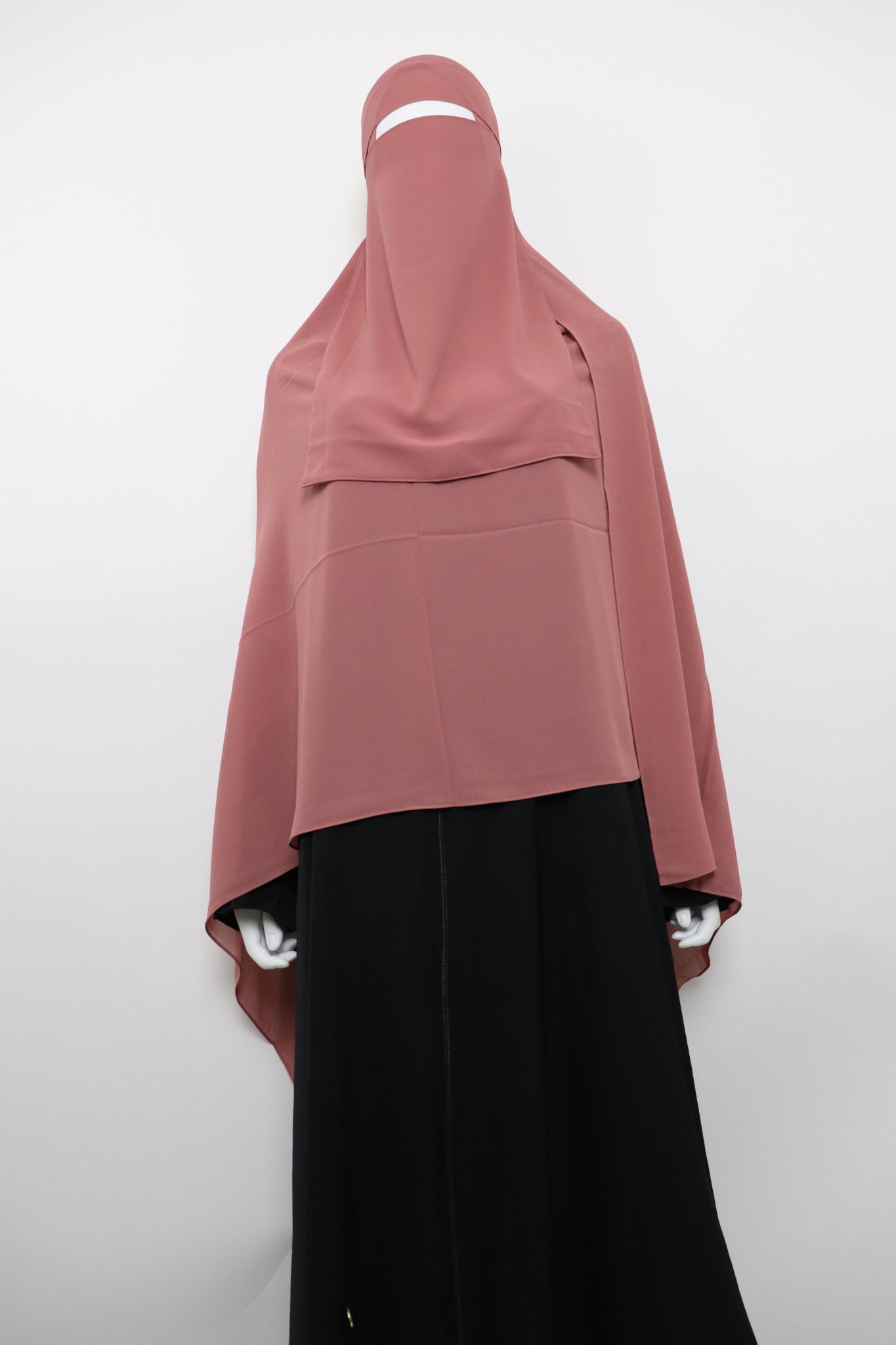 XL Premium Chiffon Hijab and Niqab Set - Peony Pink