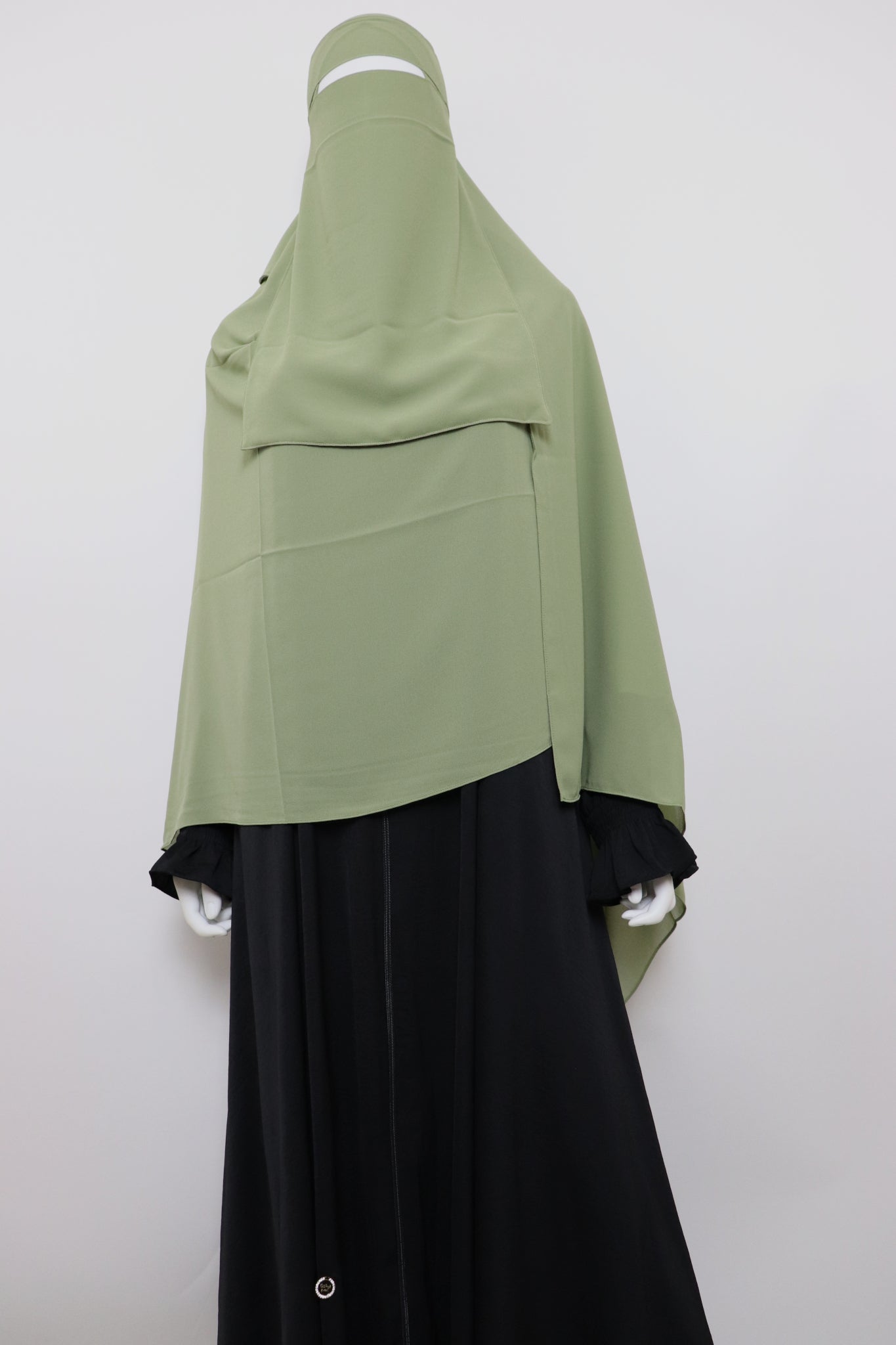 XL Premium Chiffon Hijab and Niqab Set - Pistachio