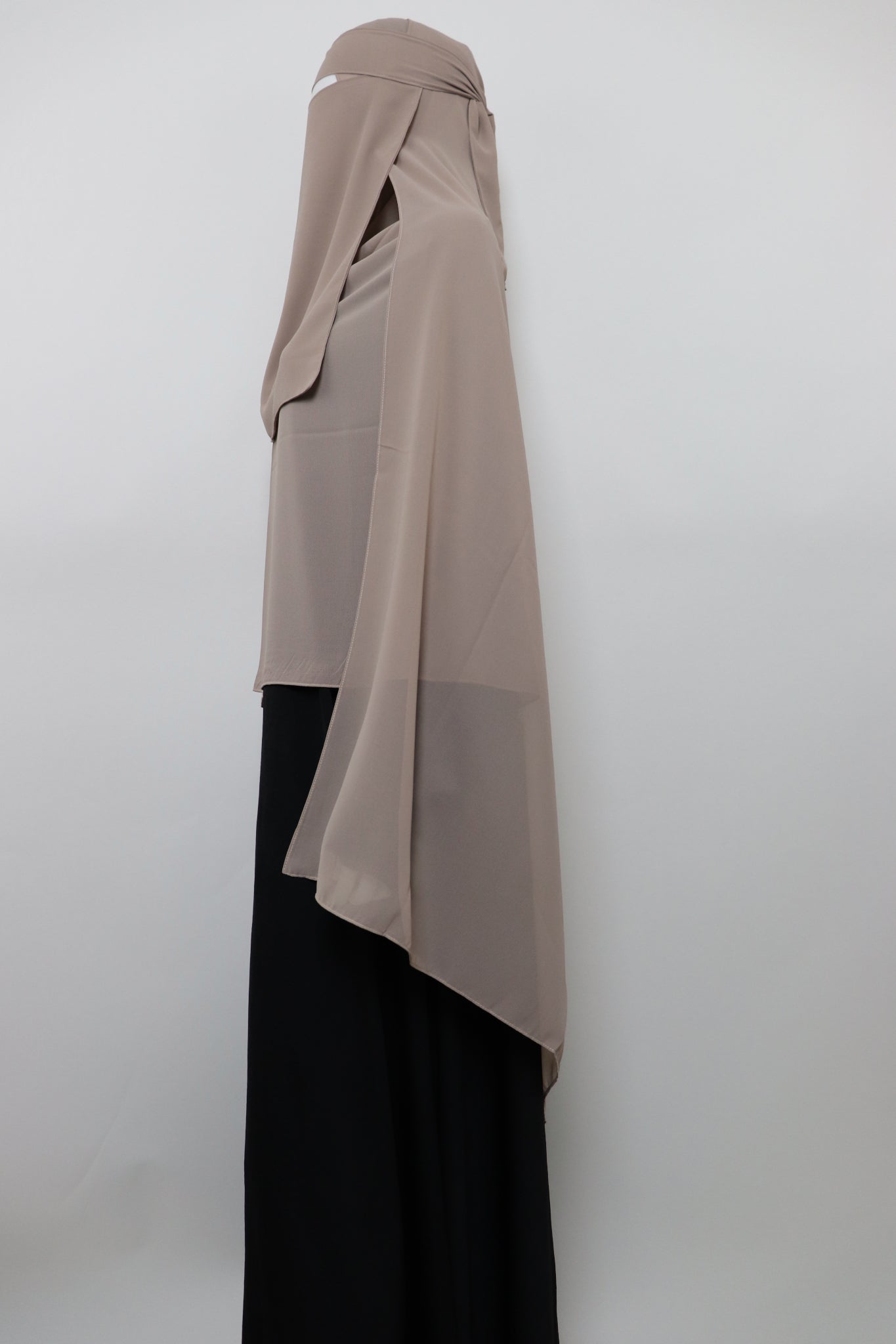 XL Premium Chiffon Hijab and Niqab Set - Taupe