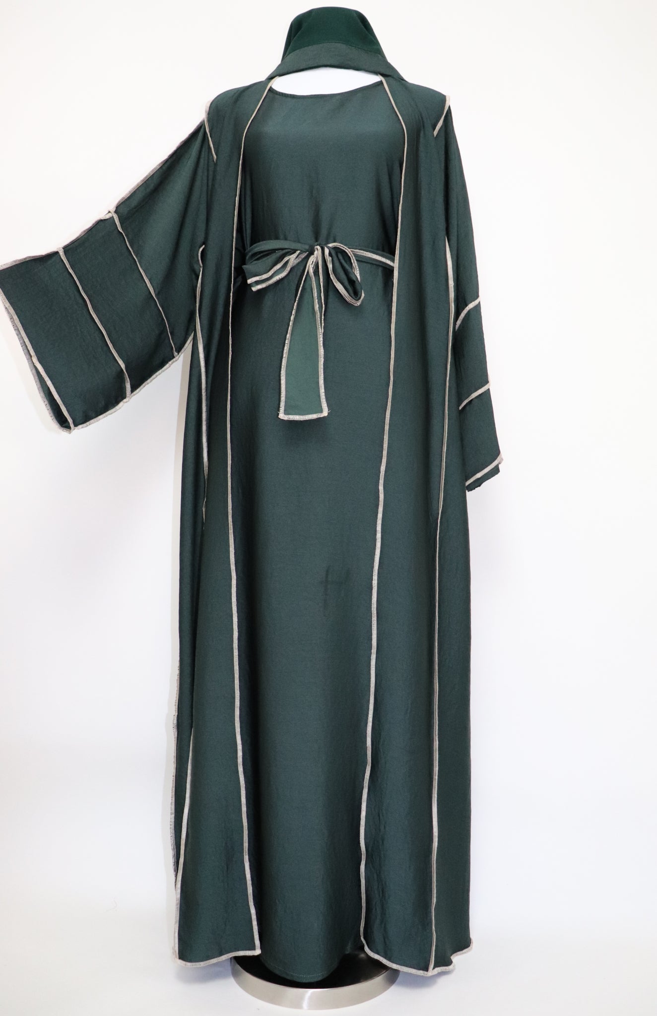 3 Piece Set Lightweight Abaya - Emerald
