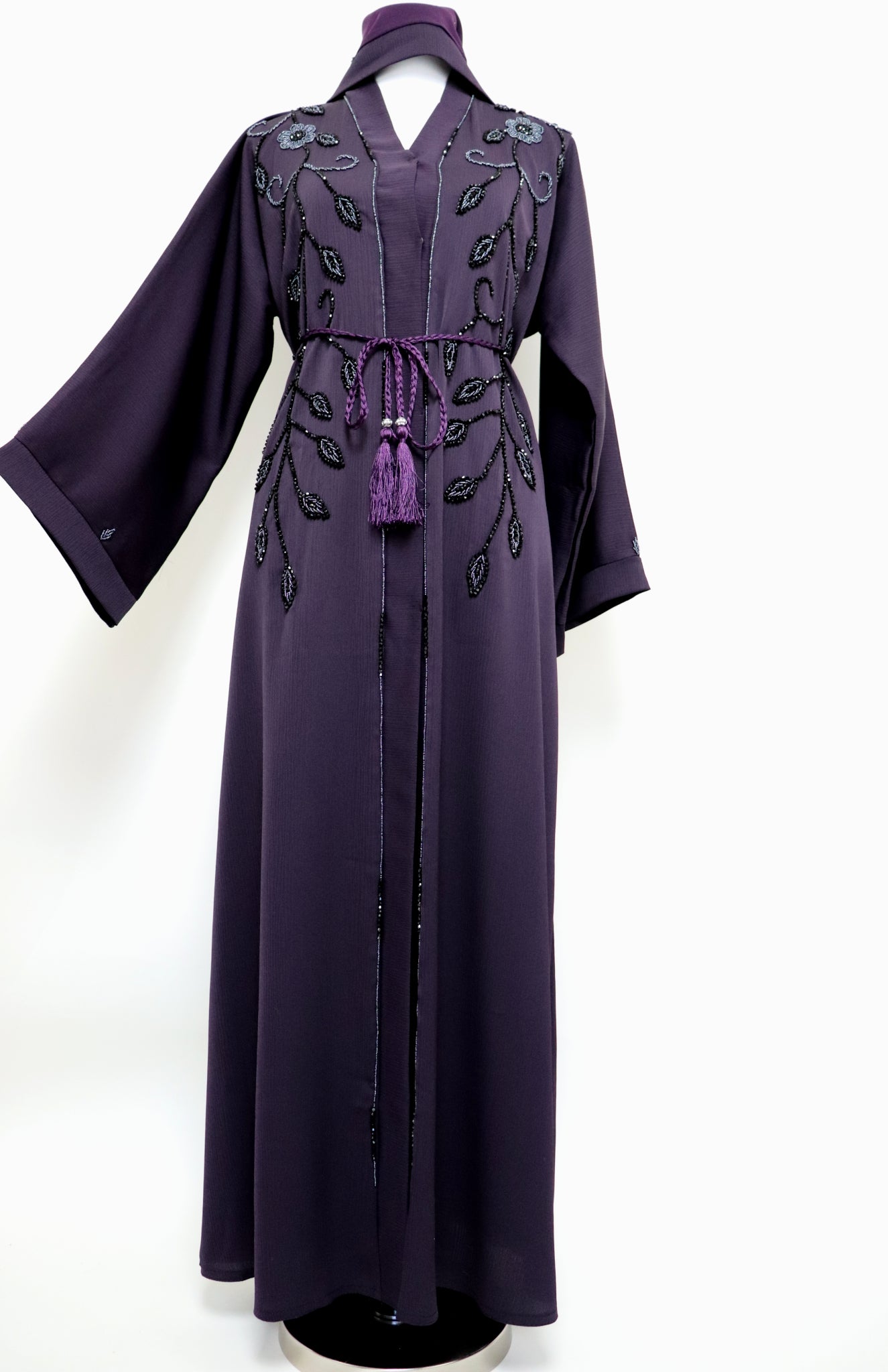 Open Formal Abaya - Purple