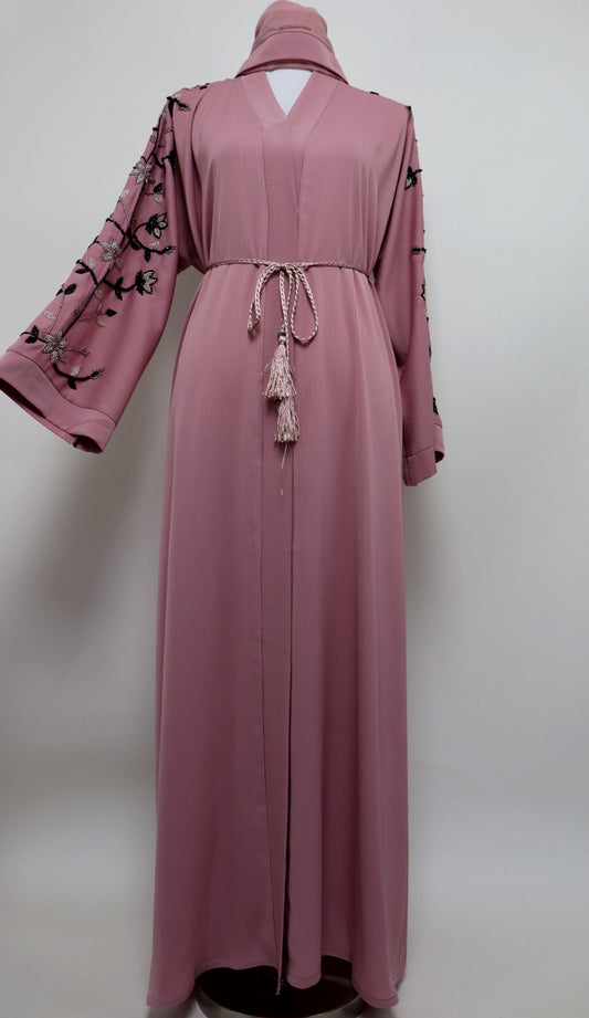 Open Formal Abaya - Pink