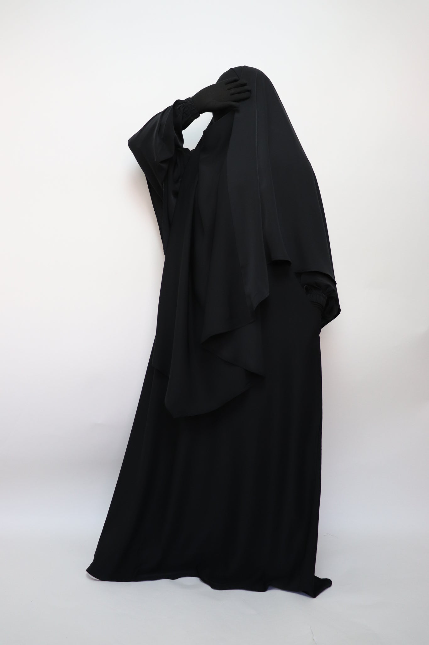 Classic Everyday Abaya and Diamond Khimar Set - Black