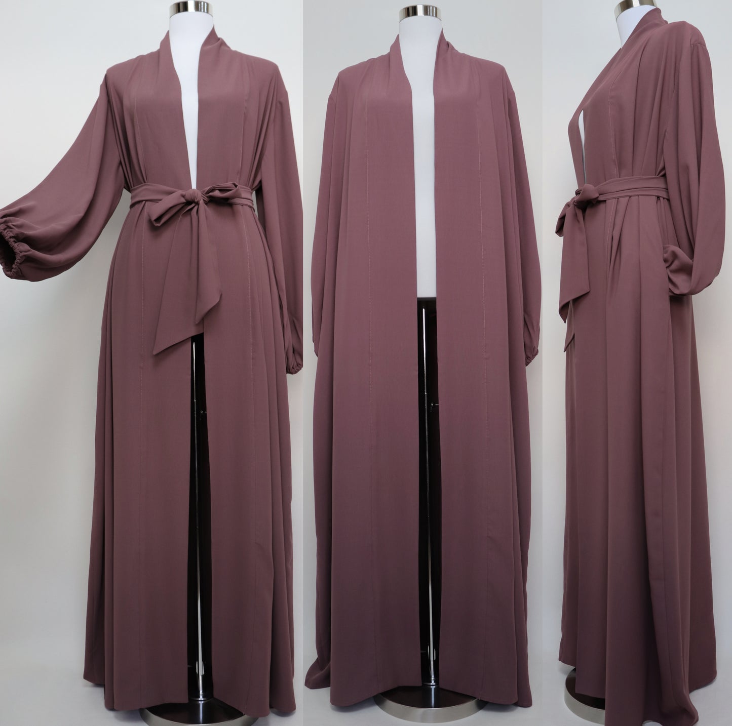 Open Kimono Abaya Cardigan - Mauve